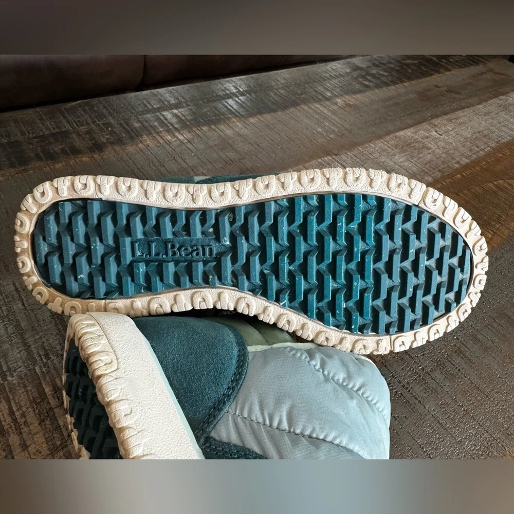 LL Bean Mountain Classic Quilted Ankle Boot Aqua and Turquoise Size 7 - Picture 8 of 9